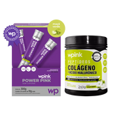 Power pink sem cafeína maçã verde 300g + colágeno de maçã verde 240g - wp