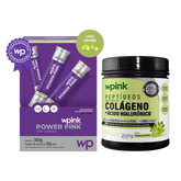 Power pink sem cafeína uva verde 300g + colágeno de uva verde 240g - wp